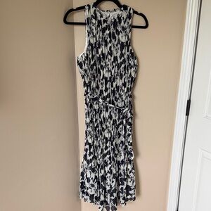a new day Navy and White Patterned Midi Dress, Medium